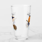 Halloween Glass Witch Pumpkin Flying Broom Fun Glas (Links)