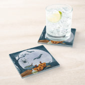 Halloween Glazen Onderzetter (Schuin)