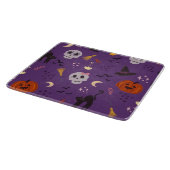 Halloween glazen snijplank – Schedels, Pompoenen (Hoek)