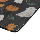 Halloween glazen snijplank – spoken, pompoenen (Hoek)