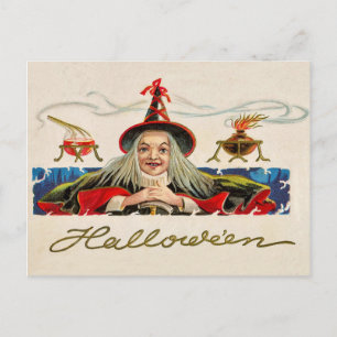 Halloween glimlachende heks, vakantie briefkaart