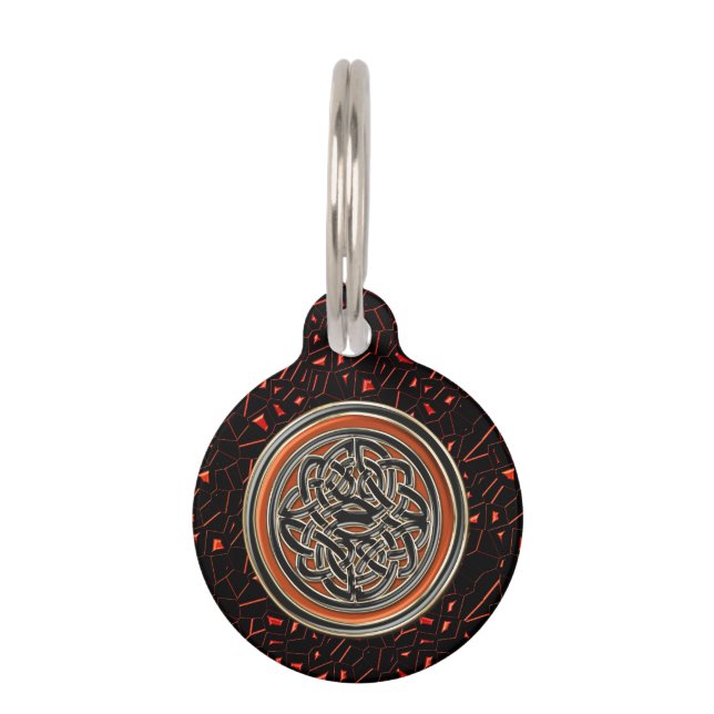Halloween Glitter Celtic Knot Huisdierpenning (Voorkant)