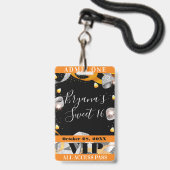 Halloween Glitter Sweet 16 Feest VIP Pas Badge (Achterkant met lanyard)