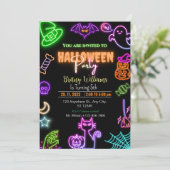 Halloween gloed donker neon kaart (Staand voorkant)