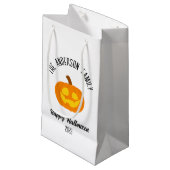 Halloween gloeiende pompoen gezicht gepersonalisee klein cadeauzakje (Voorkant Gekanteld)