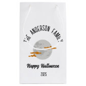 Halloween gloeiende volle maan gepersonaliseerde n klein cadeauzakje (Achterkant)