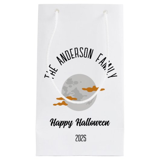Halloween gloeiende volle maan gepersonaliseerde n klein cadeauzakje (Voorkant)