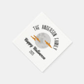 Halloween gloeiende volle maan gepersonaliseerde n servet (Hoek)