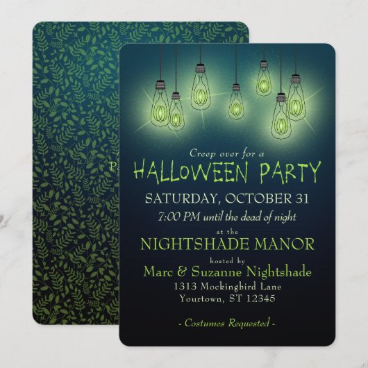 Halloween  gloeilicht kaart (Voorkant / Achterkant)