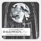 Halloween Glow Candle Label Sticker – Gothic Moon (Voorkant)