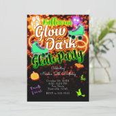 Halloween Glow in the Dark Roller Skate Feest Kaart (Staand voorkant)