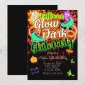 Halloween Glow in the Dark Roller Skate Feest Kaart (Voorkant / Achterkant)