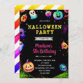 Halloween glow party uitnodiging (Voorkant / Achterkant)