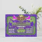 Halloween Glow Roller Schaats Schaatsen Verjaardag Kaart (Staand voorkant)