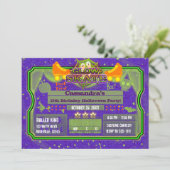 Halloween Glow Roller Skate Schaatsen Verjaardagsf Kaart (Staand voorkant)