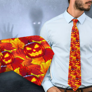 Halloween Glowende Pompoen Herfstbladeren Das
