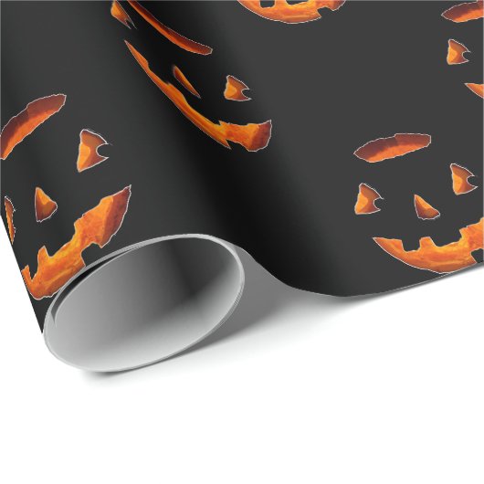 Halloween Glowende Pompoen Inpakpapier (Rol Hoek)