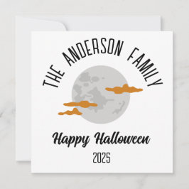 Halloween Glowende Volle Maan Gepersonaliseerde Na Feestdagenkaart