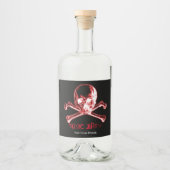 Halloween Glows Skull en Crossbones Likeurfles Etiket (Voorkant)