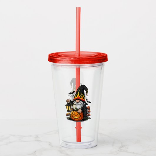 Halloween Gnome Acrylic Tumbler Acryl Drinkbeker (Voorkant)