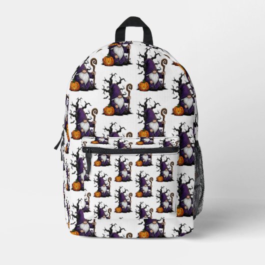 Halloween Gnome Backpack Bedrukte Rugzak (Voorkant)