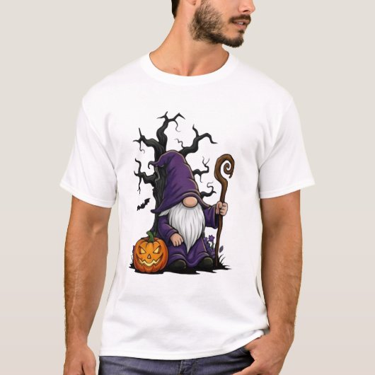 Halloween Gnome Basic T-Shirt (Voorkant)