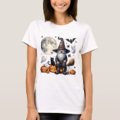 Halloween Gnome & Black Cat – Perfect Gift T-shirt (Voorkant)
