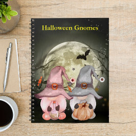 Halloween Gnome Couple Full Moon Notitieboek