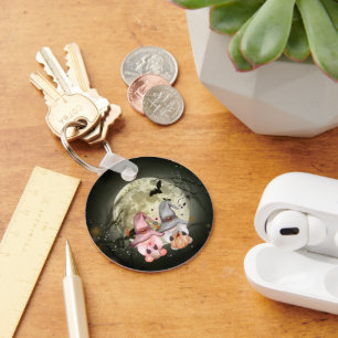 Halloween Gnome Couple Full Moon Sleutelhanger