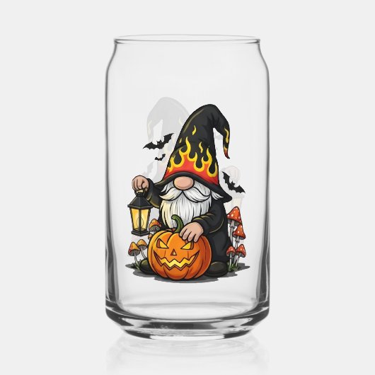 Halloween Gnome Drinkware Set Blikvorm Glas (Voorkant)