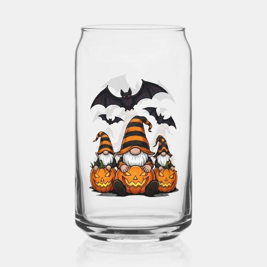 Halloween Gnome Drinkware Set Blikvorm Glas (Achterkant)