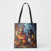 Halloween Gnome en Jack-O-Lanterns Tote Bag (Voorkant)
