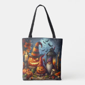 Halloween Gnome en Jack-O-Lanterns Tote Bag (Achterkant)