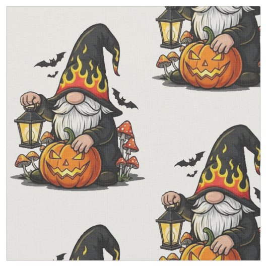 Halloween Gnome Fabric Stof (Close Up)