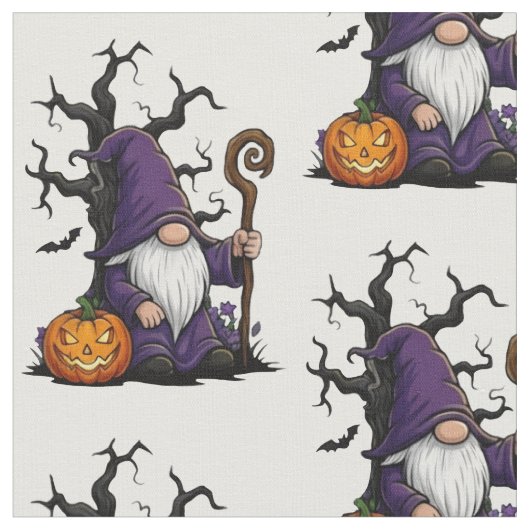 Halloween Gnome Fabric Stof (Close Up)