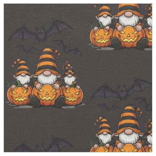 Halloween Gnome Fabric Stof (Close Up)