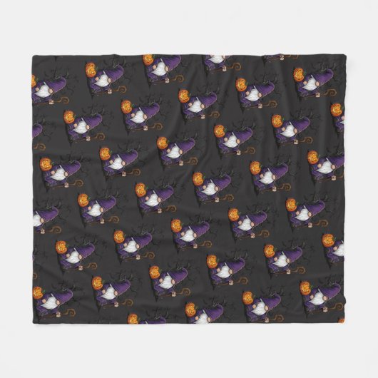 Halloween Gnome Fleece Blanket (Voorkant (Horizontaal))