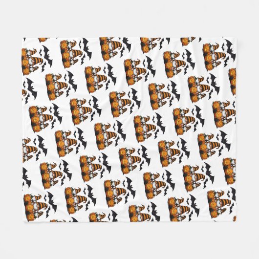 Halloween Gnome Fleece Blanket (Voorkant (Horizontaal))