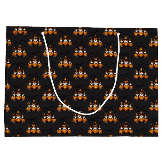 Halloween Gnome Gift Bag Groot Cadeauzakje (Achterkant)