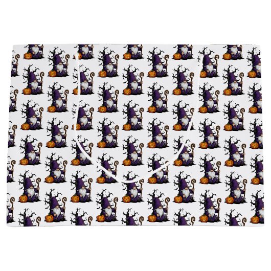 Halloween Gnome Gift Bag Groot Cadeauzakje (Voorkant)