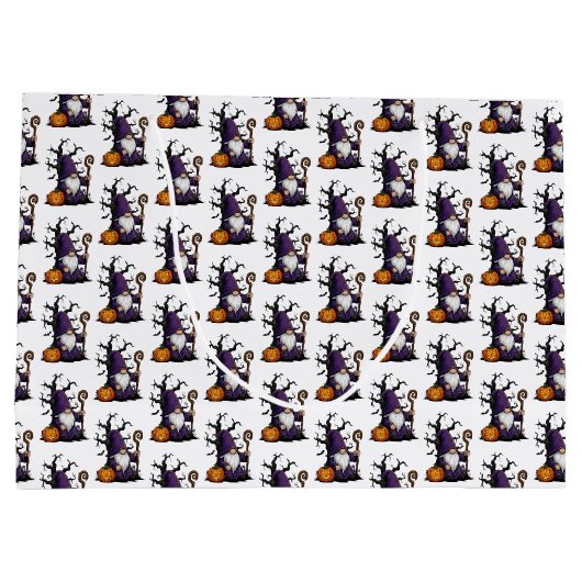 Halloween Gnome Gift Bag Groot Cadeauzakje (Achterkant)