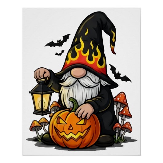 Halloween Gnome Glossy Poster (Voorkant)