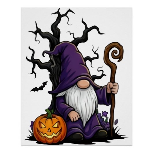 Halloween Gnome Glossy Poster (Voorkant)