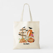Halloween Gnome Jack O Lantern Bat Trick or treat Tote Bag (Achterkant)