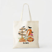 Halloween Gnome Jack O Lantern Bat Trick or treat Tote Bag (Voorkant)