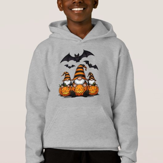 Halloween Gnome Kids Pullover Hoodie (Voorkant)