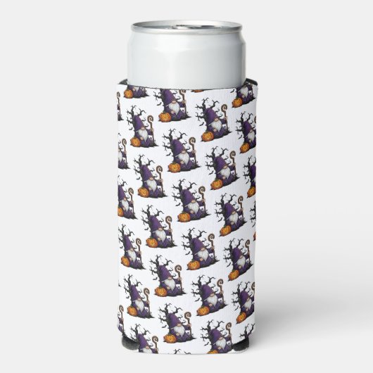 Halloween Gnome Koozie (Seltzer Voorkant)