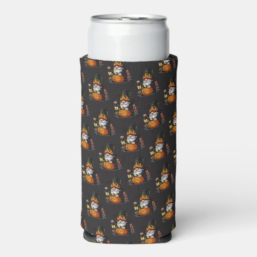 Halloween Gnome Koozie (Seltzer Voorkant)