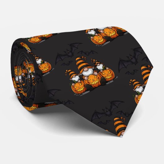 Halloween Gnome Neck Tie Stropdas (Opgerold)