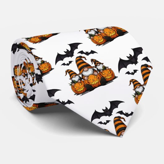 Halloween Gnome Neck Tie Stropdas (Opgerold)